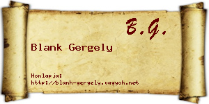 Blank Gergely névjegykártya